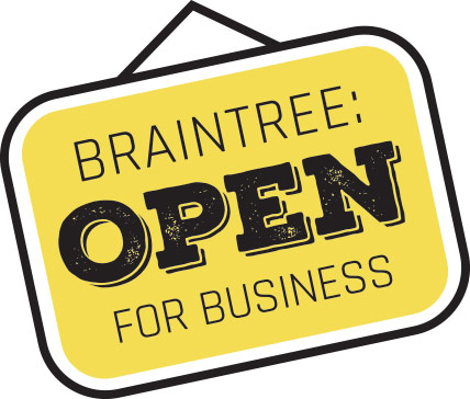 Braintree Open For Business Logo